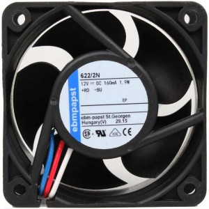 Ebmpapst 622/2N 12V 160MA 1.9W 3wires Cooling Fan